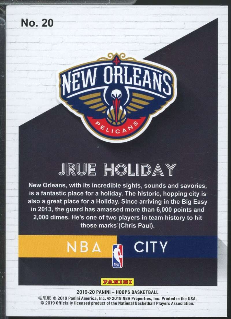 Jrue Holiday Card 2019-20 Hoops NBA City Holo Artist Proof /25 #20  Image 2