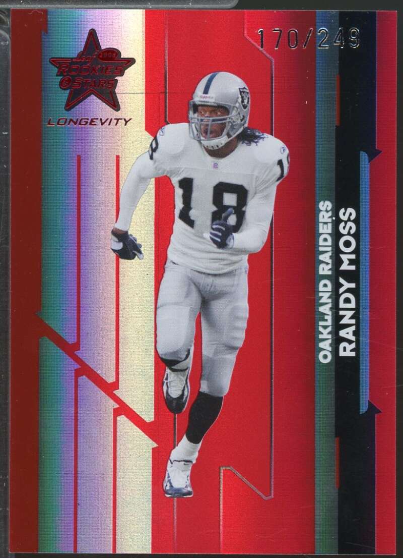 Randy Moss 2006 Leaf Rookies and Stars Longevity Target Ruby Parallel /249 #77  Image 1