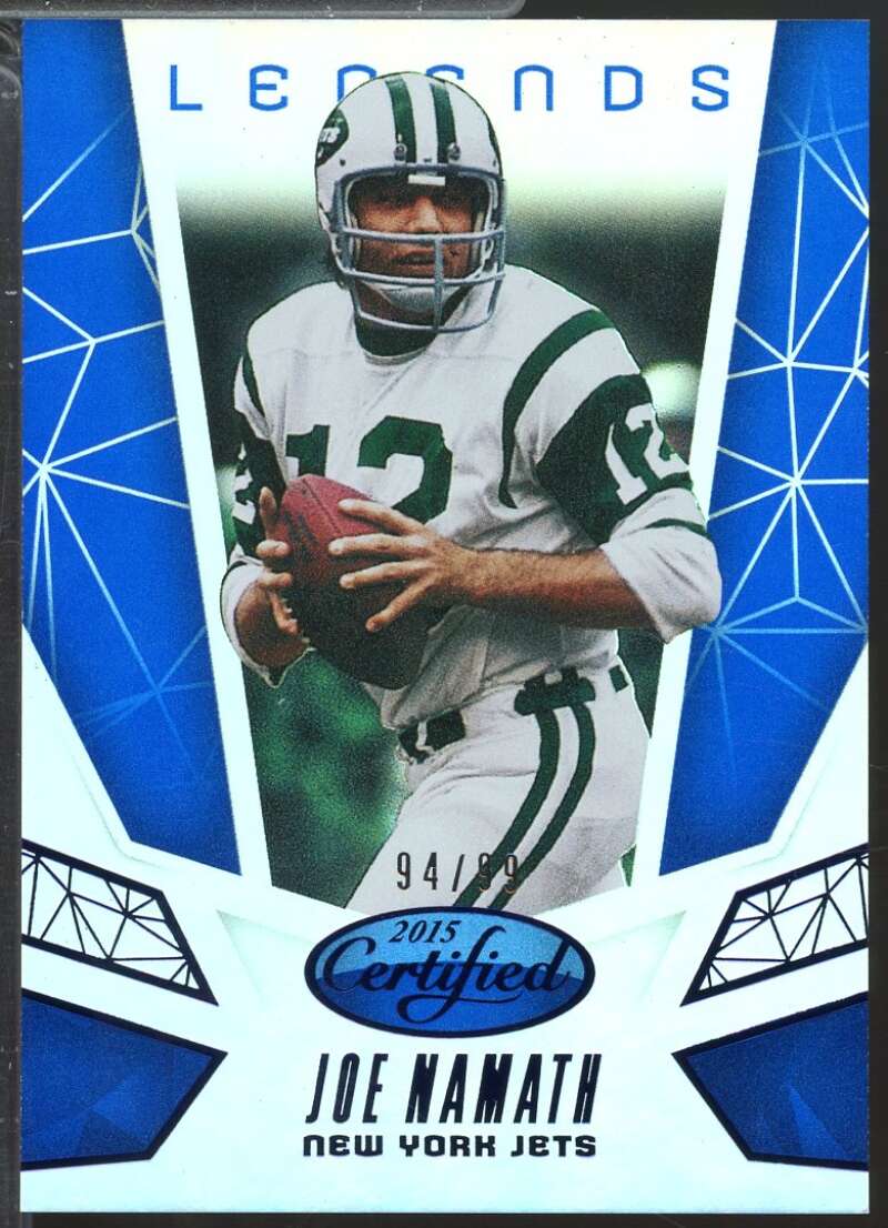 Joe Namath Card 2015 Certified Legends Mirror Blue /99 #CL4  Image 1