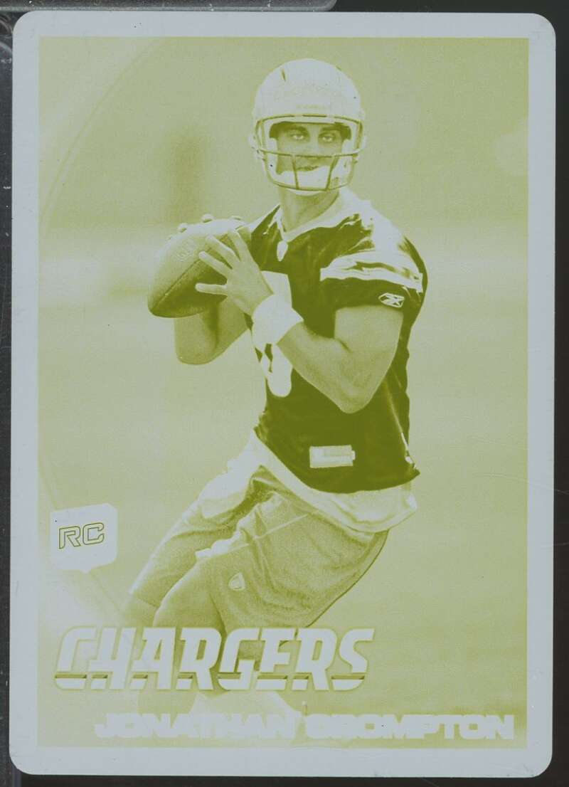 Jonathan Crompton Rookie Card 2010 Topps Printing Plates Yellow 1/1 #297  Image 1