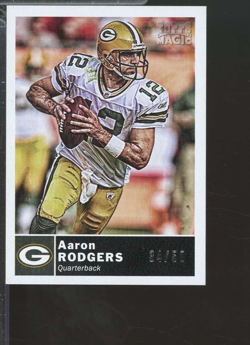Aaron Rodgers Card 2010 Topps Magic Mini Pigskin /50 #218  Image 1