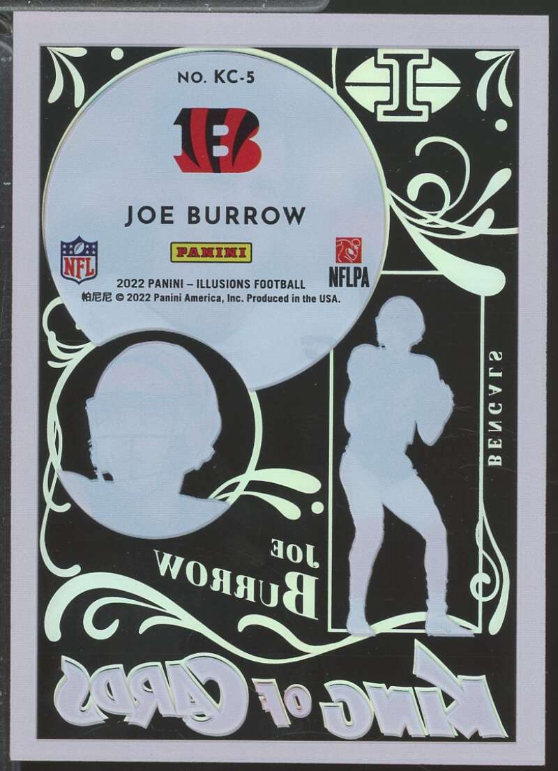 Joe Burrow Card 2022 Panini Illusions King of Cards Orange #5  Image 2