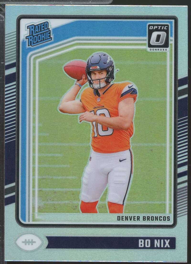 Bo Nix Rookie Card 2024 Donruss Optic Rated Holo #209  Image 1