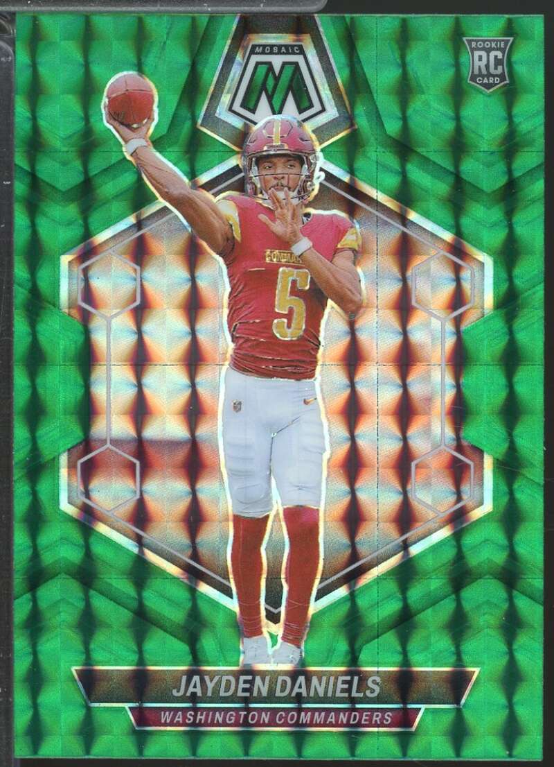 Jayden Daniels Rookie Card 2024 Panini Mosaic Green #302  Image 1