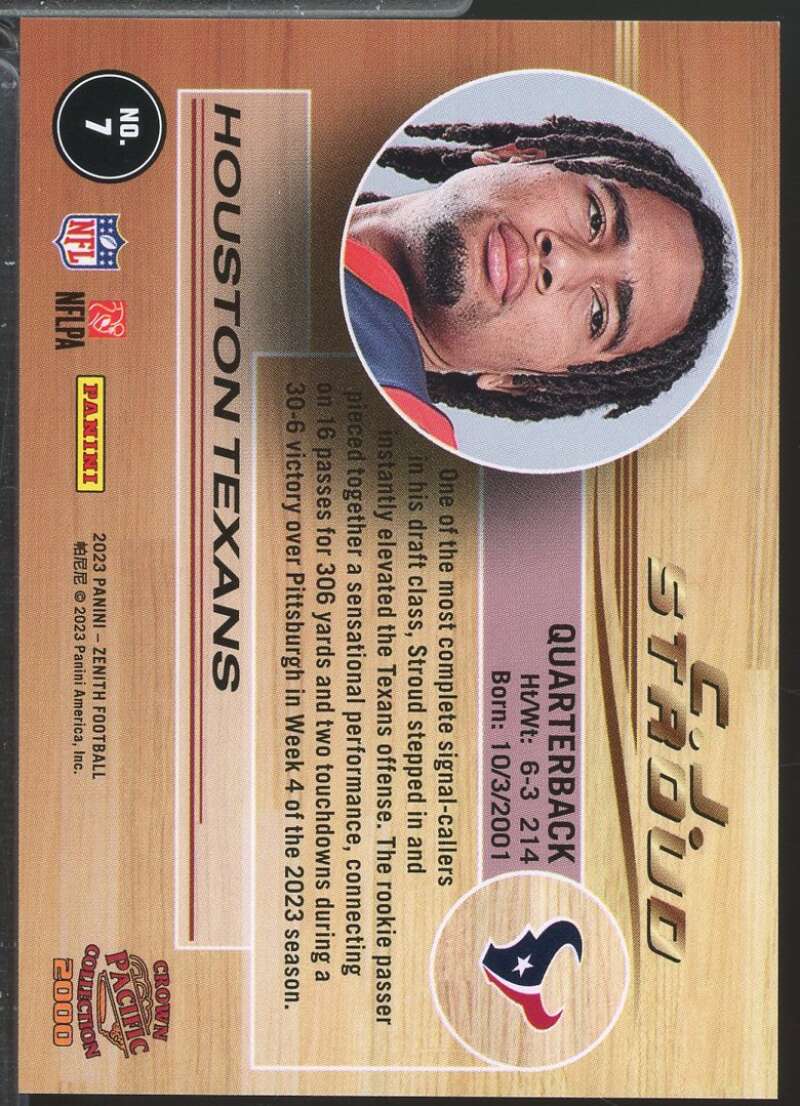 CJ Stroud Rookie Card 2023 Zenith Pacific Crown Collection #7  Image 2