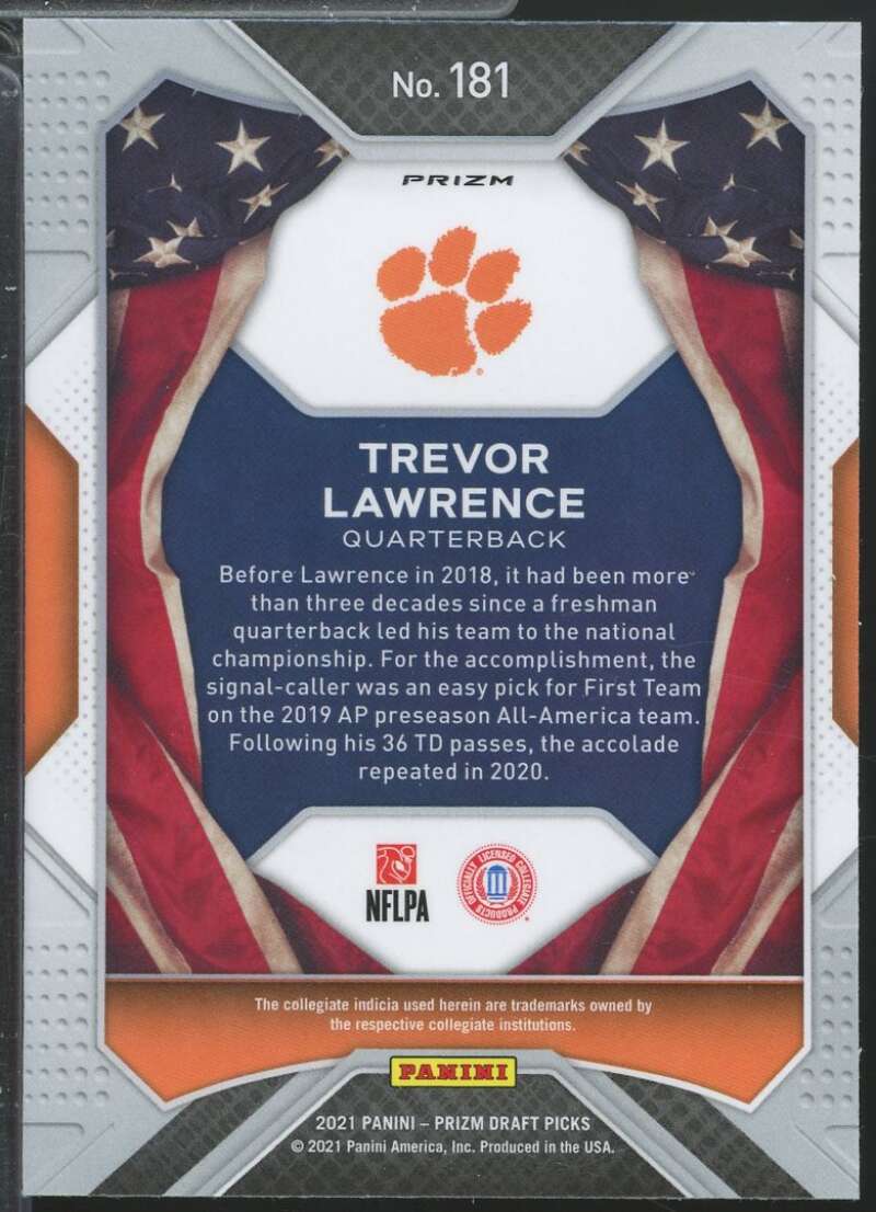 Trevor Lawrence Rookie 2021 Panini Prizm Draft Picks All-Americans Silver #181  Image 2