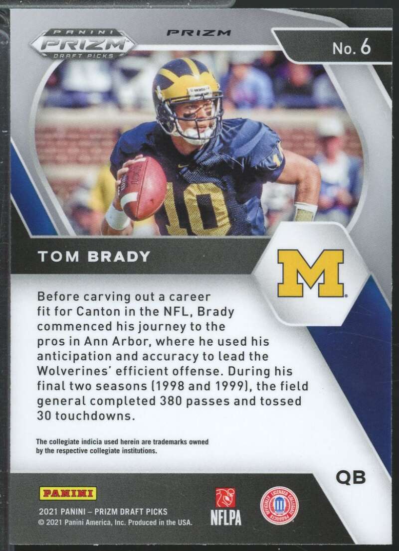 Tom Brady Card 2021 Panini Prizm Draft Picks Purple Wave #6  Image 2
