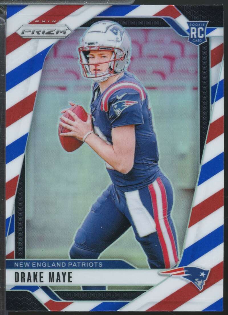 Drake Maye Rookie Card 2024 Panini Prizm Red White and Blue #329  Image 1