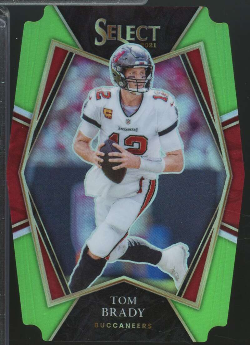 Tom Brady Card 2021 Select Prizm Neon Green Die Cut /349 #101  Image 1