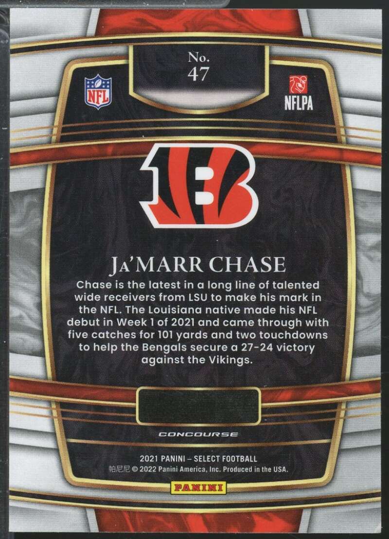 Ja'Marr Chase Rookie Card 2021 Select #47  Image 2