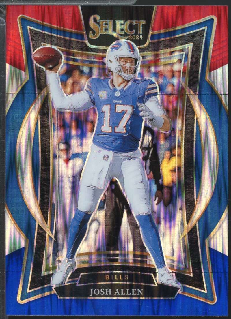 Josh Allen Card 2024 Select Prizm Red and Blue Shock #34  Image 1