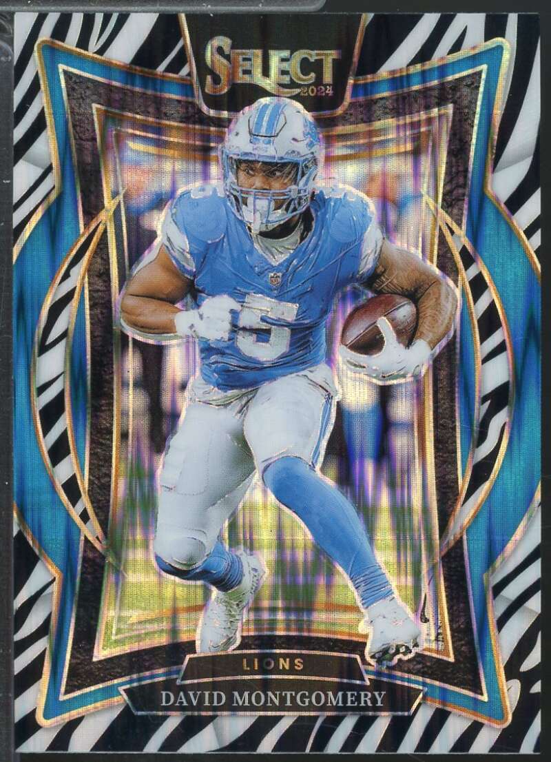 David Montgomery Card 2024 Select Prizm Zebra Shock #45  Image 1