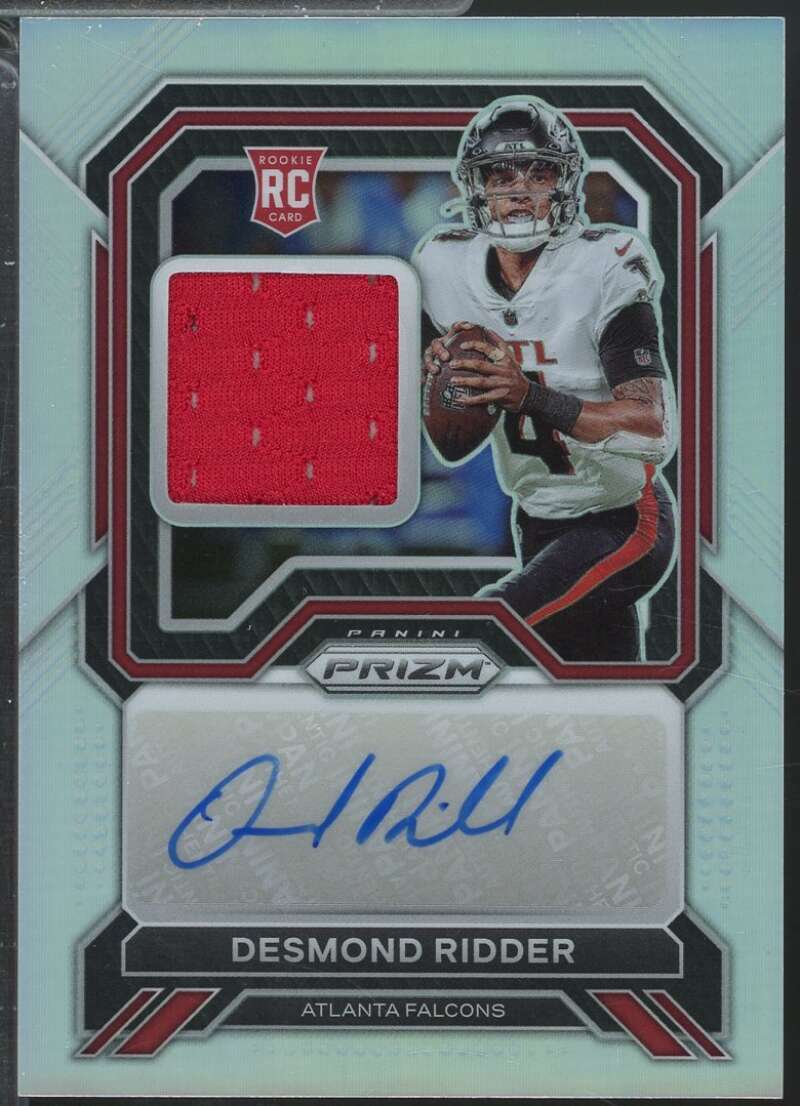Desmond Ridder Rookie Card 2022 Panini Prizm Patch Autographs Silver /99 #2  Image 1