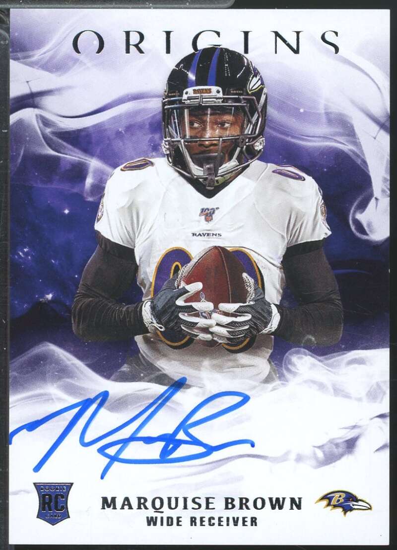 Marquise Brown Rookie Card 2019 Panini Origins Autographs #12  Image 1
