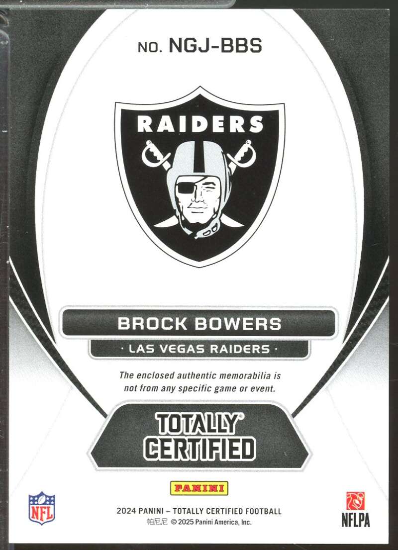 Brock Bowers Rookie Card 2024 Totally Certified New Generation Jerseys #21  Image 2