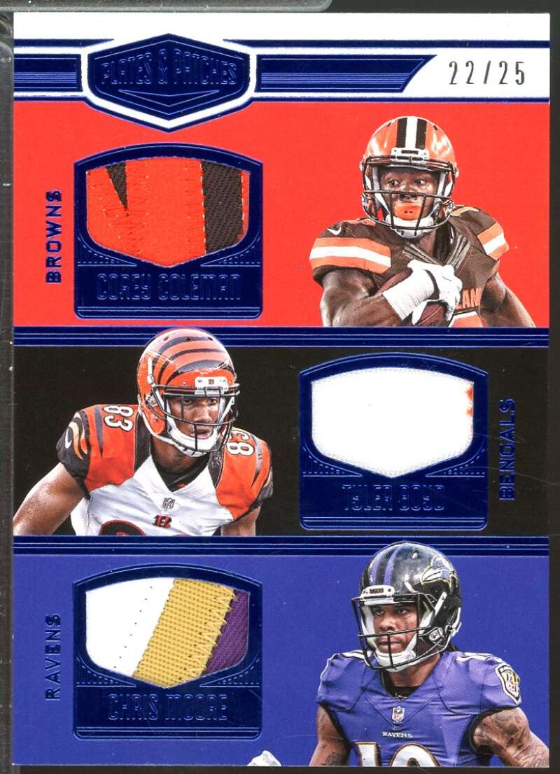 Moore Boyd Coleman Rookie 2016 Panini Plates and Patches Triple Combo Blue 25 #9  Image 1