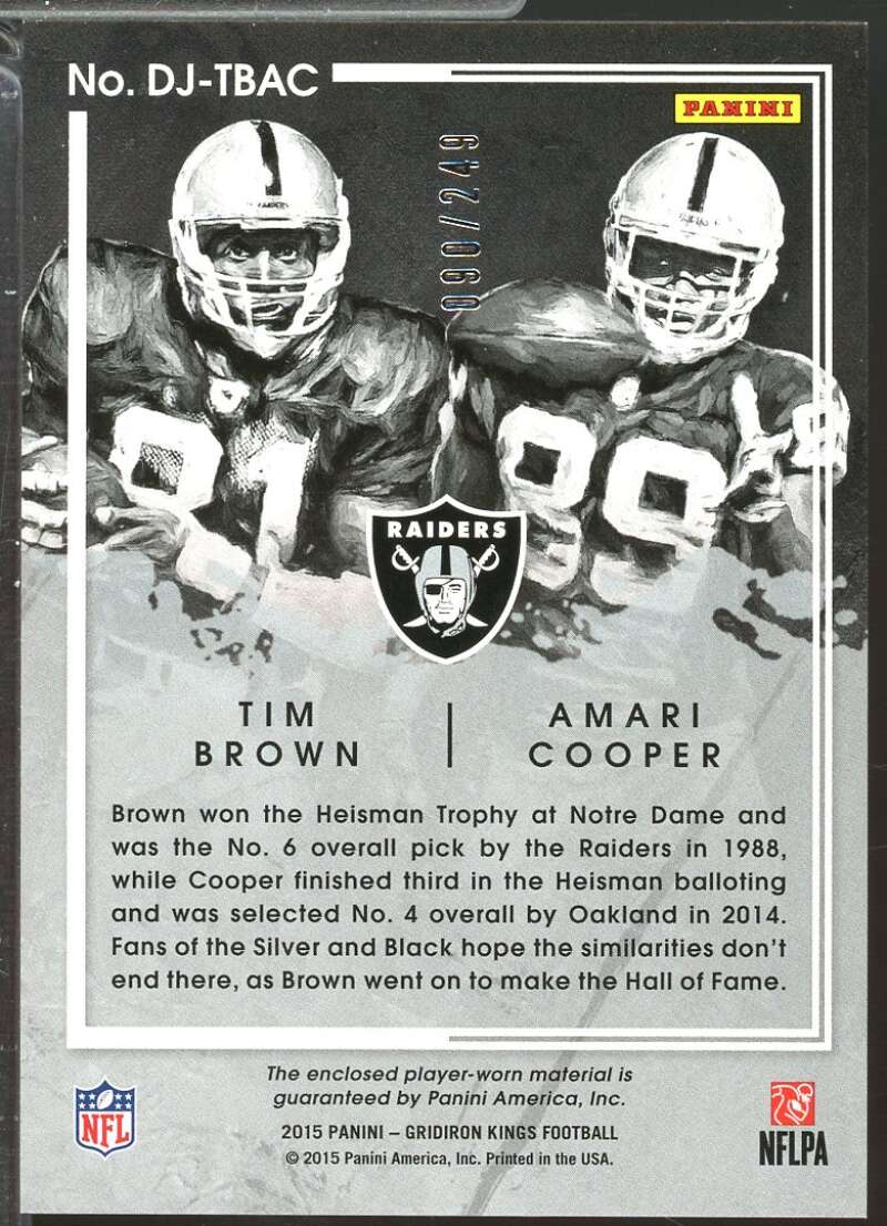 Tim Brown Amari Cooper Rookie 2015 Gridiron Kings Dual Jerseys /249 #DJTBAC  Image 2