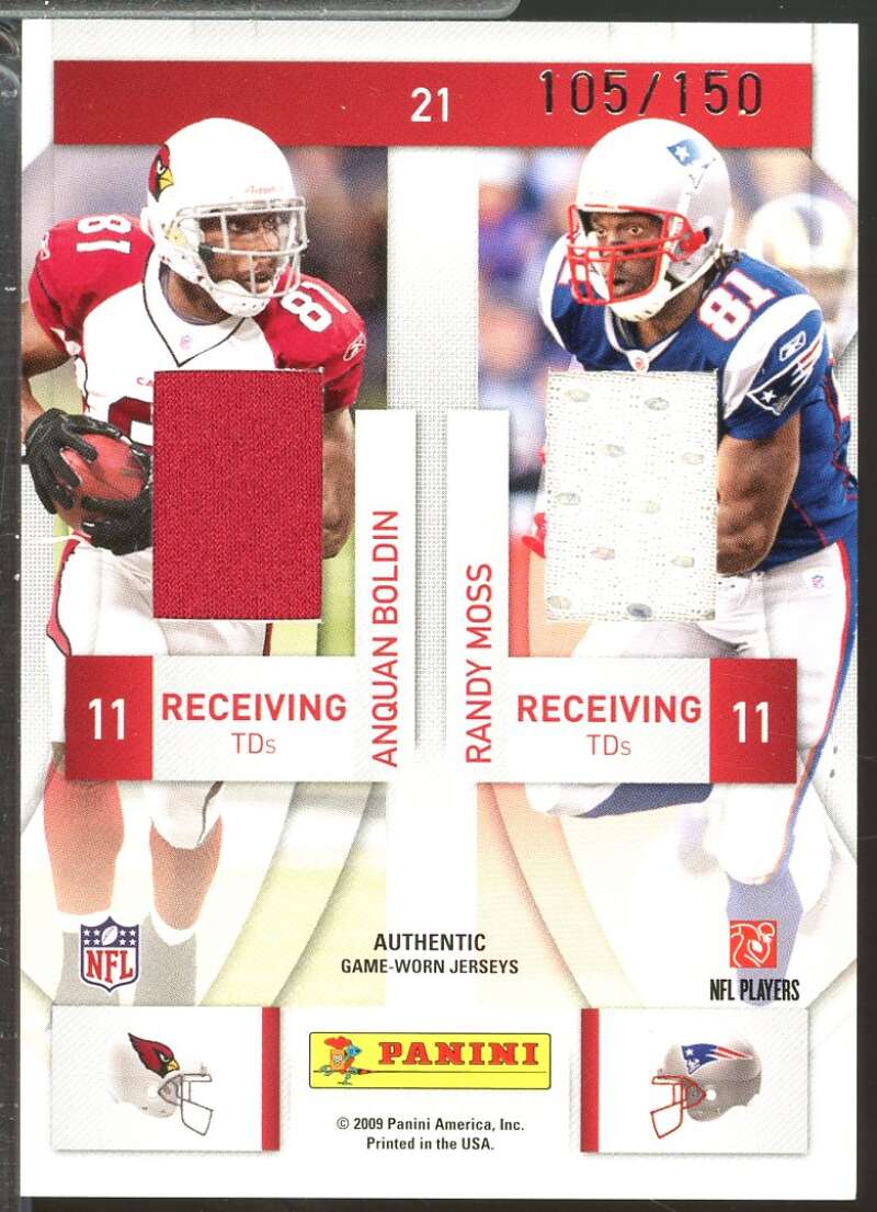 Larry Fitzgerald Calvin Johnson Boldin Randy Moss 2009 Prestige Jersey /150 #21  Image 2