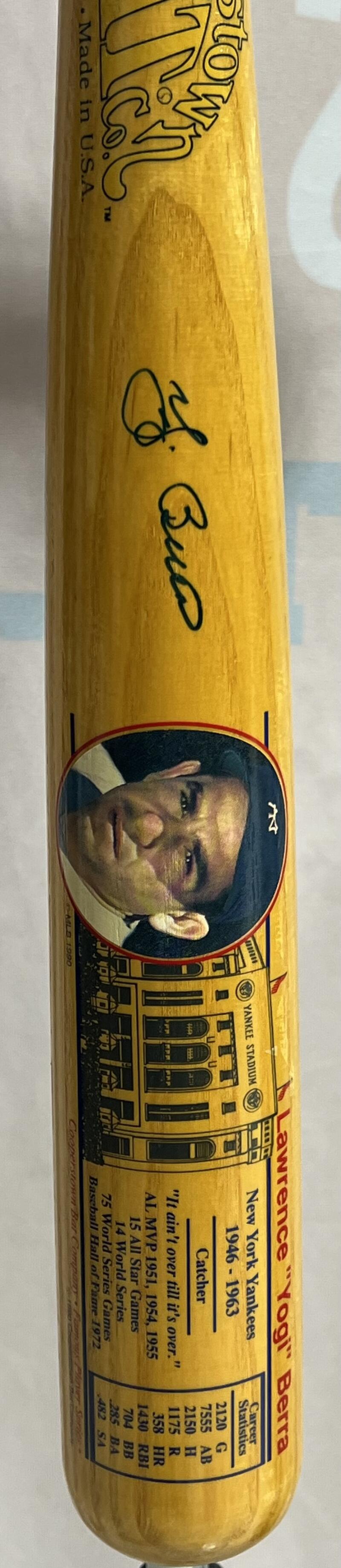 Yogi Berra Autograph Signed Cooperstown Baseball Bat  JSA Authentic  Image 3