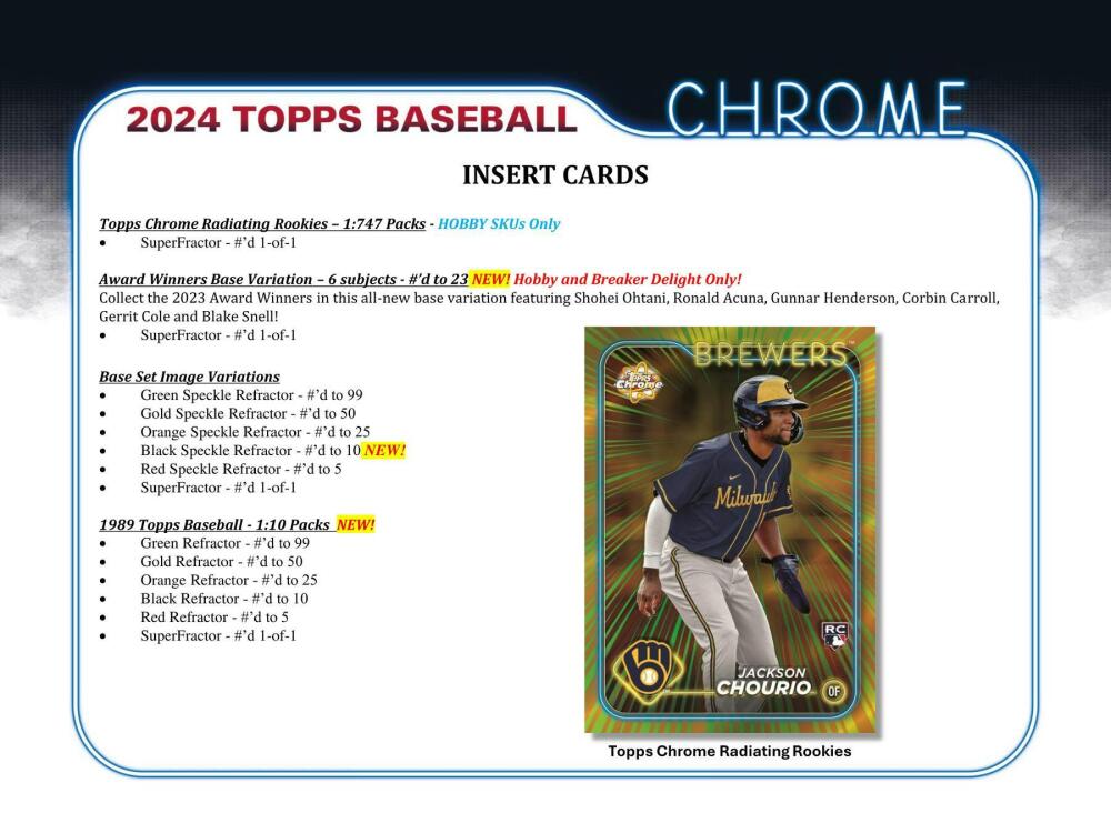 2024 Topps Chrome Baseball Hobby Box Image 4