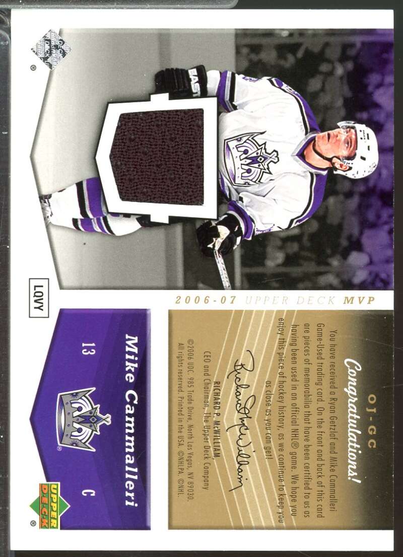 Ryan Getzlaf Mike Cammalleri 2006-07 Upper Deck MVP One On One Jerseys #OJGC  Image 2