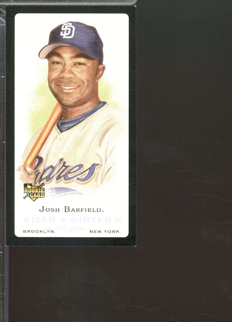 Josh Barfield Rookie Card 2006 Topps Allen and Ginter Mini Black SP #251  Image 1