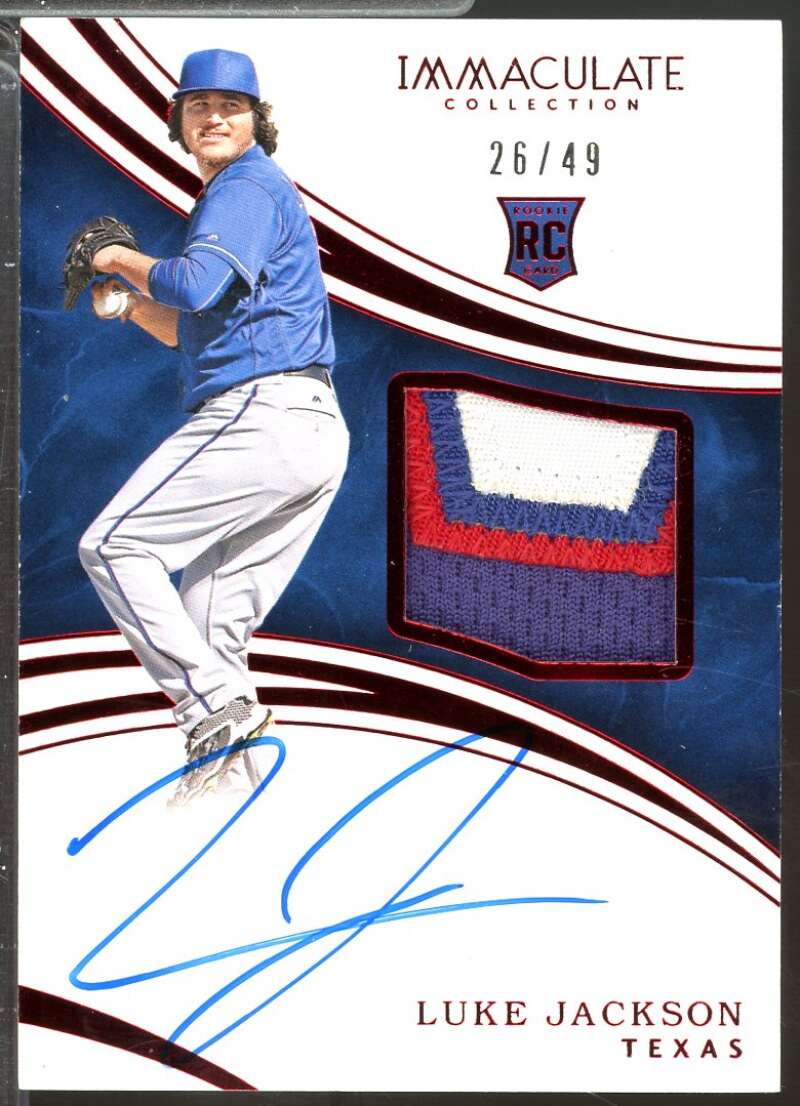 Luke Jackson Rookie 2016 Immaculate Collection Jersey Autograph Red /49 #137  Image 1