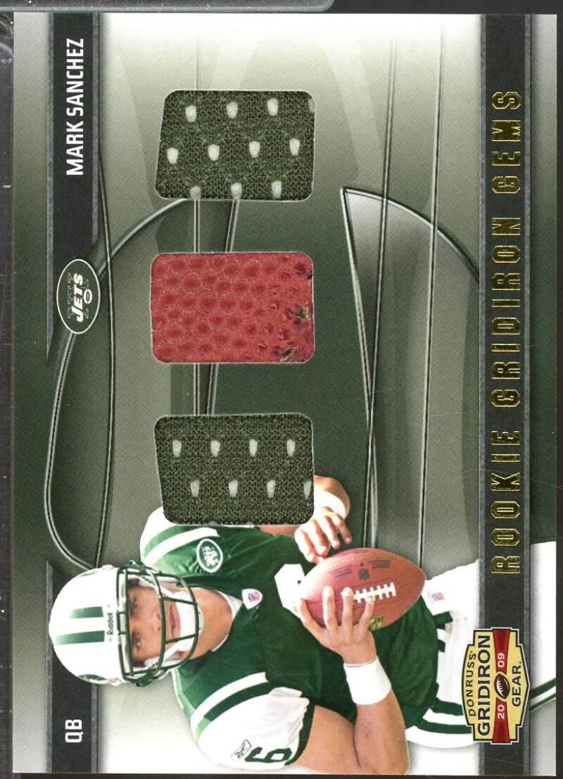 Mark Sanchez Rookie 2009 Donruss Gridiron Gear Gems Jersey Trios Prime /50 #201  Image 1