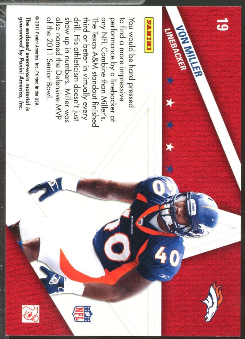 Von Miller Rookie 2011 Absolute Memorabilia Star Gazing Jersey Materials #19  Image 2