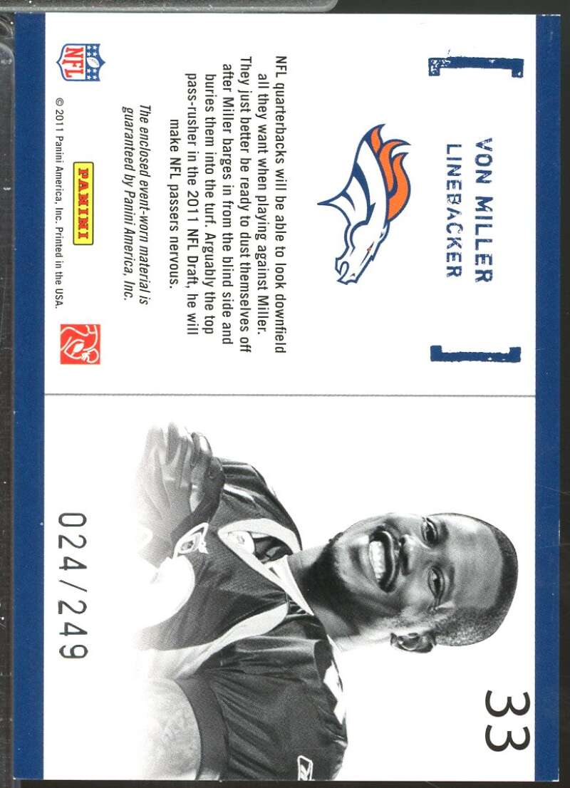 Von Miller 2011 Rookies and Star Longevity Freshman Orientation Jersey /249 #33  Image 2