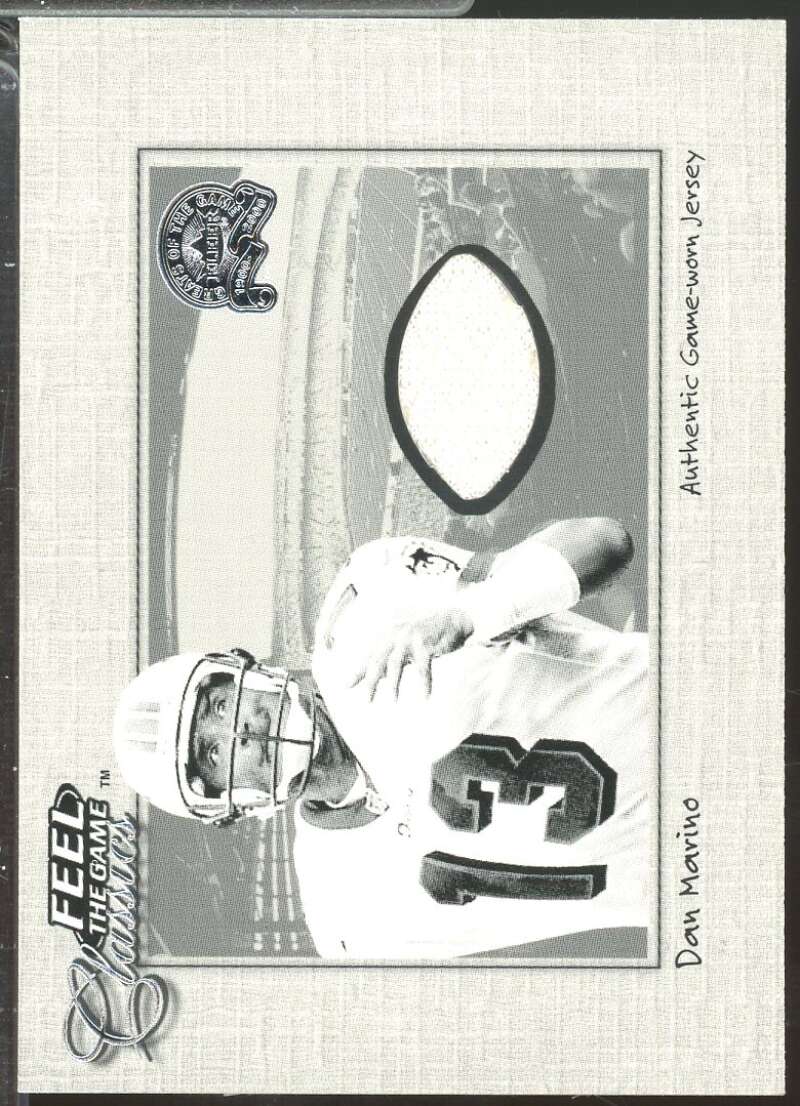 Dan Marino Card 2000 Fleer Greats of the Game Feel The Game Classics White #12  Image 1