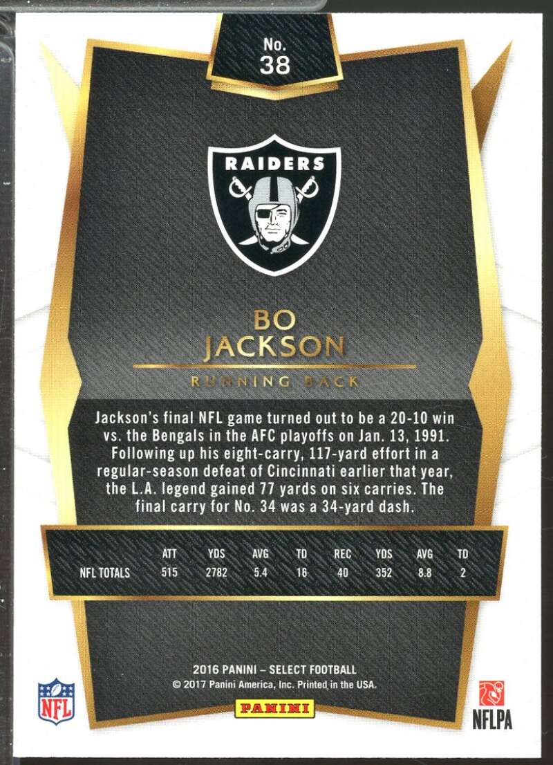 Bo Jackson Card 2016 Select Prizm Silver #38  Image 2
