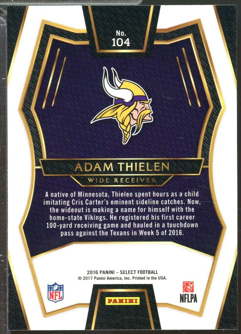 Adam Thielen Rookie Card 2016 Select Prizm Silver #104  Image 2