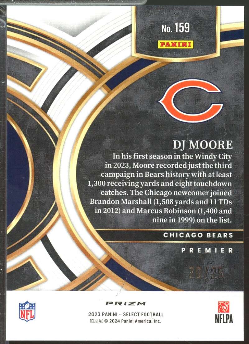 D.J. Moore Card 2023 Select Prizm Tie Dye /25 #159  Image 2