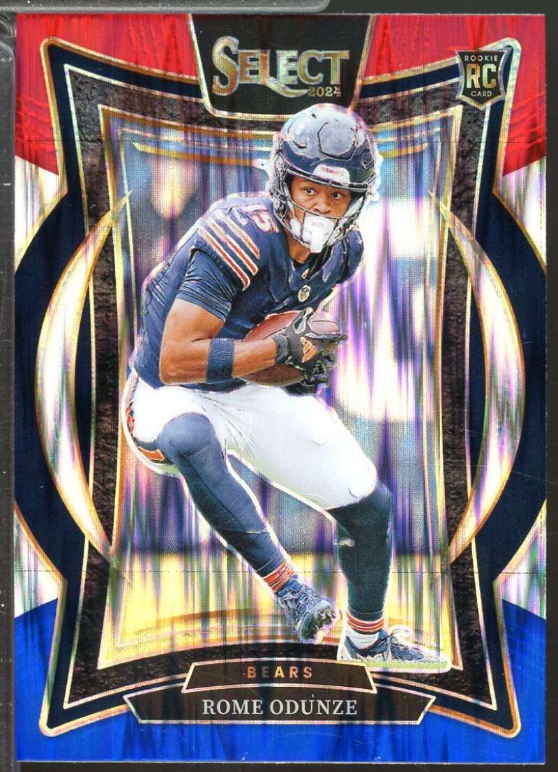 Rome Odunze Rookie Card 2024 Select Prizm Red and Blue Shock #3  Image 1