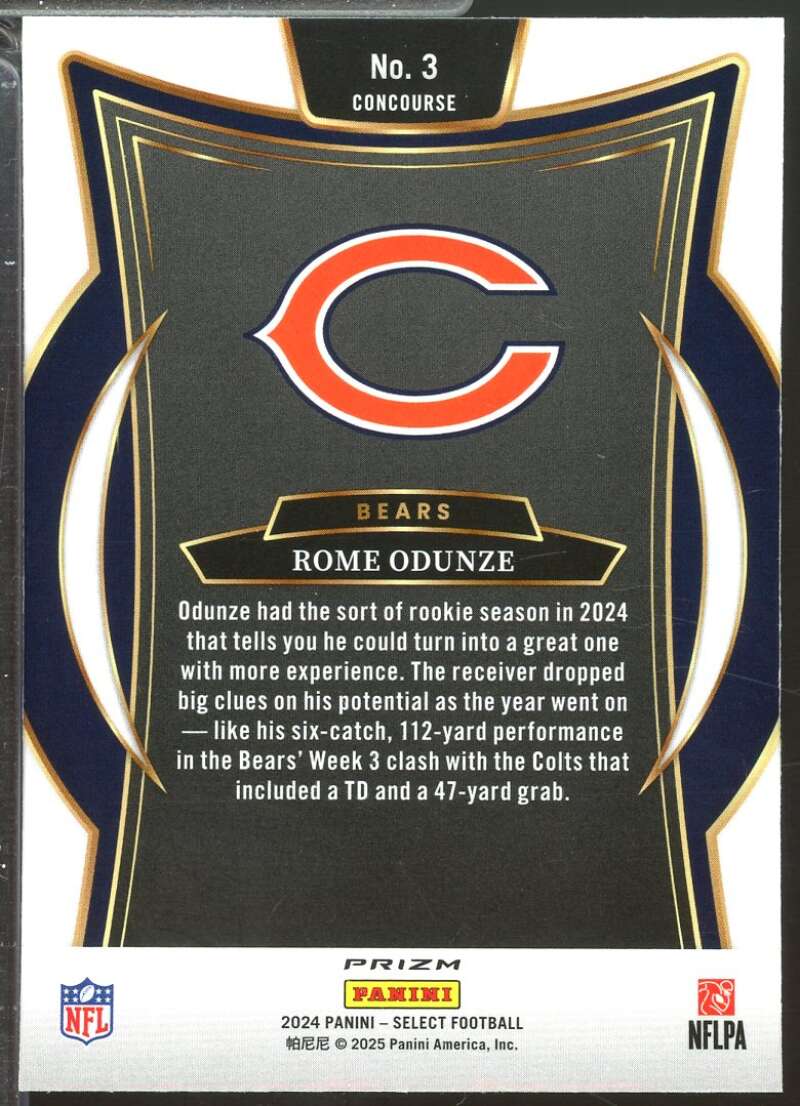 Rome Odunze Rookie Card 2024 Select Prizm Red and Blue Shock #3  Image 2