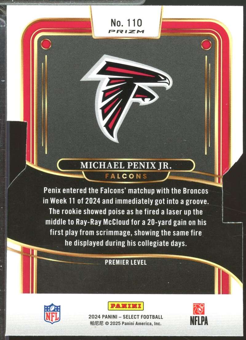 Michael Penix Jr. Rookie Card 2024 Select Prizm Silver Die Cut #110  Image 2