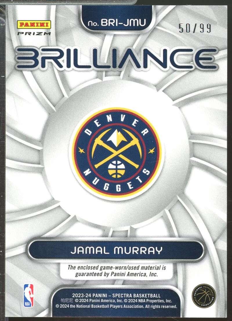 Jamal Murray Card 2023-24 Panini Spectra Brilliance Jerseys Celestial /99 #6  Image 2