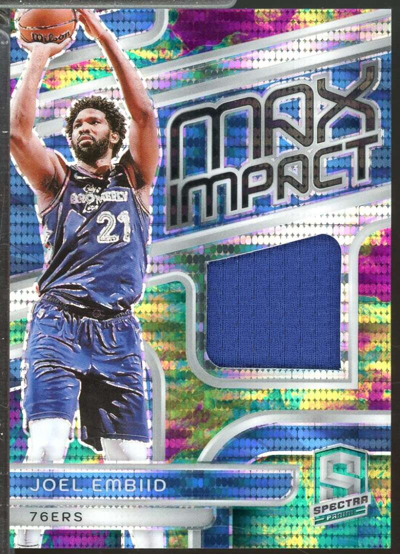 Joel Embiid Card 2023-24 Panini Spectra Max Impact Jerseys Celestial /99 #12  Image 1