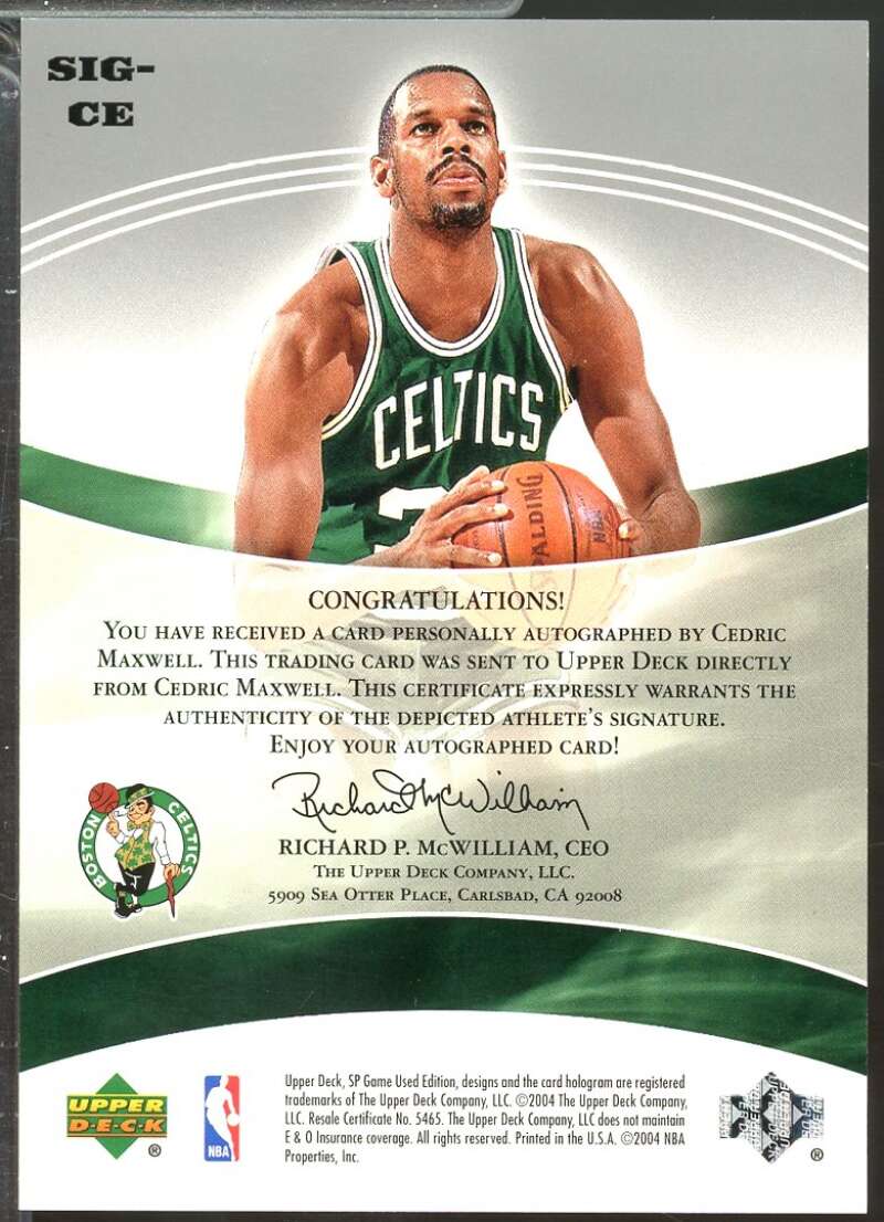 Cedric Maxwell Card 2004-05 SP Game Used SIGnificance Autograph /100 #CE  Image 2