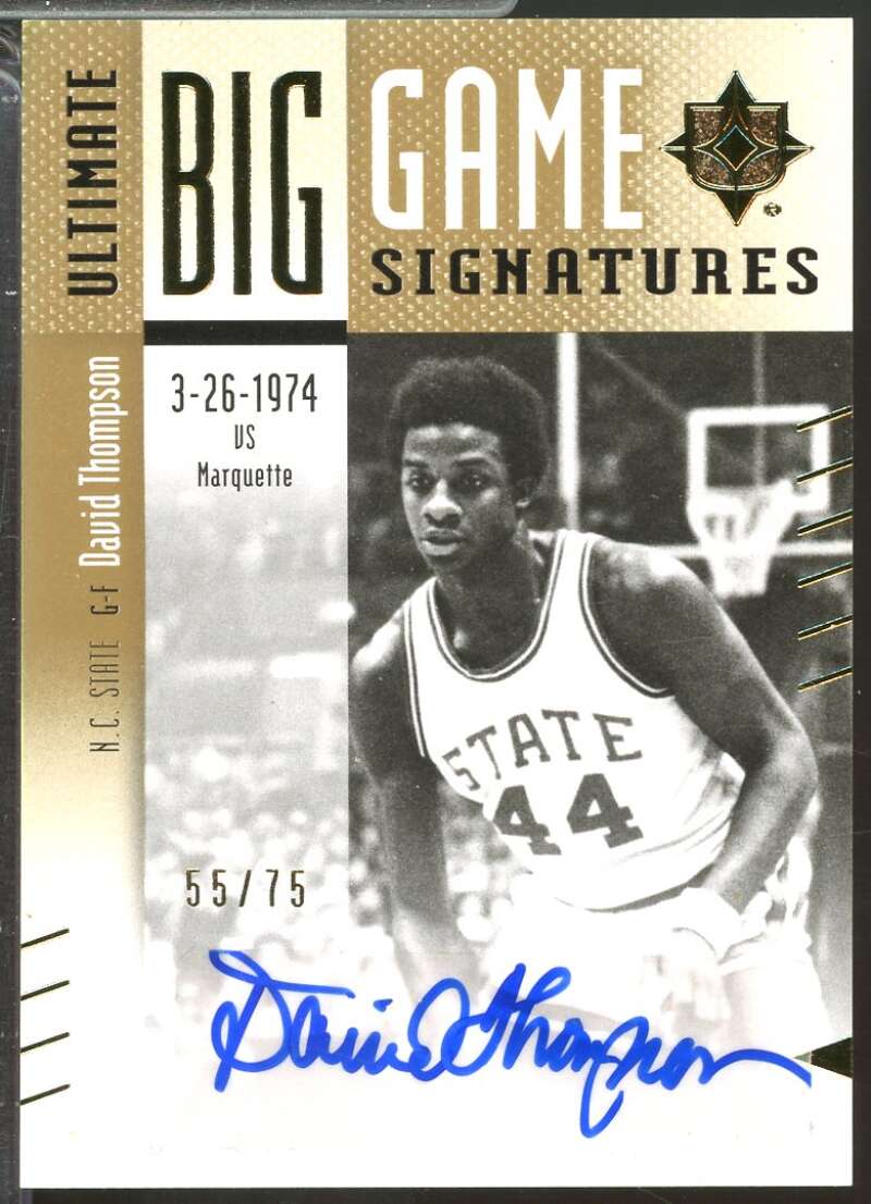 David Thompson 2010-11 Ultimate Big Game Signatures Autograph Gold /75 #BGDT  Image 1