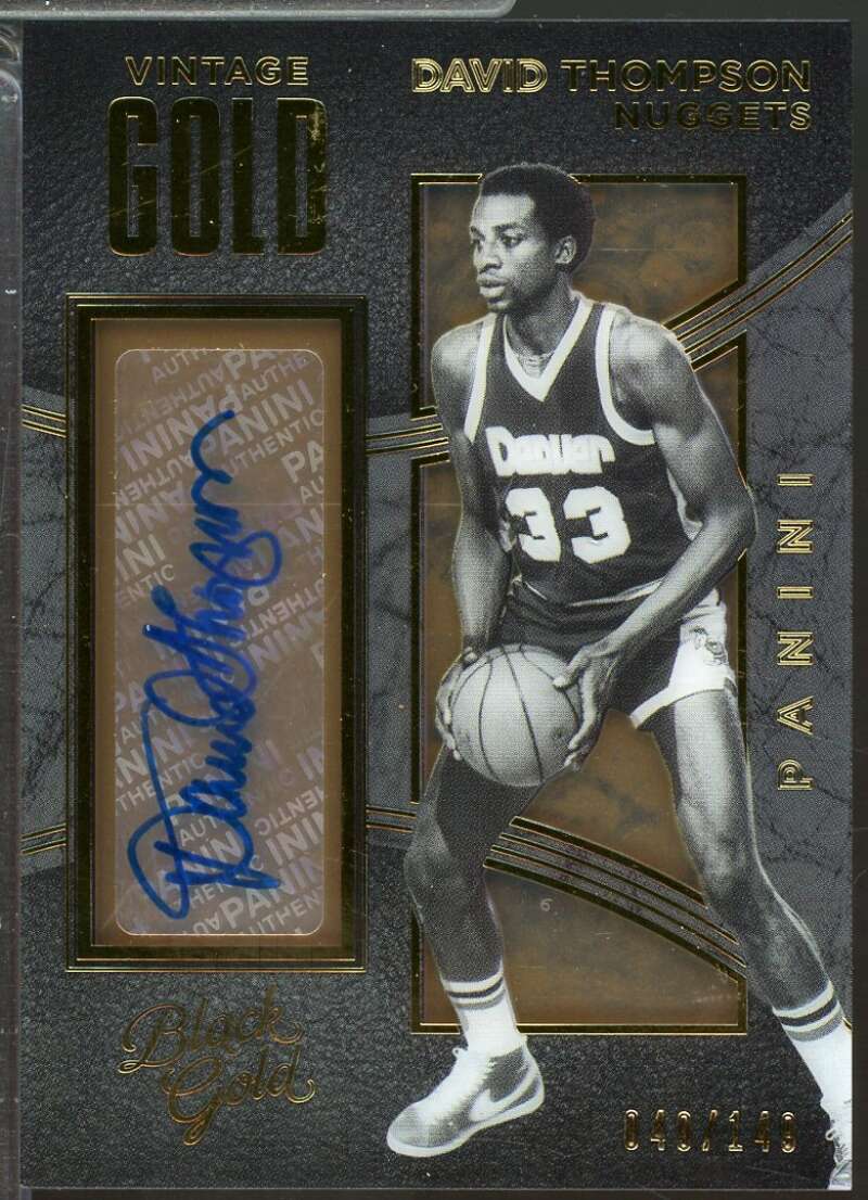 David Thompson Card 2015-16 Panini Black Gold Vintage Autographs /149 #12  Image 1