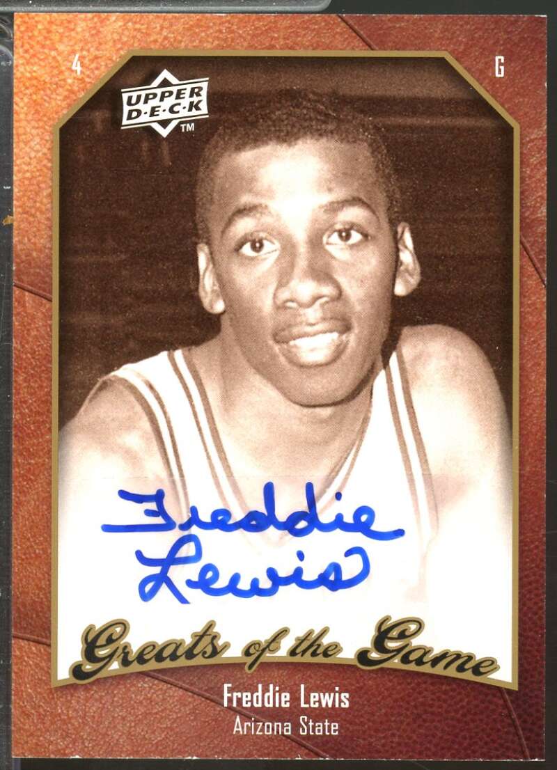 Freddie Lewis Card 2009-10 Fleer Greats of the Game Autographs #2  Image 1