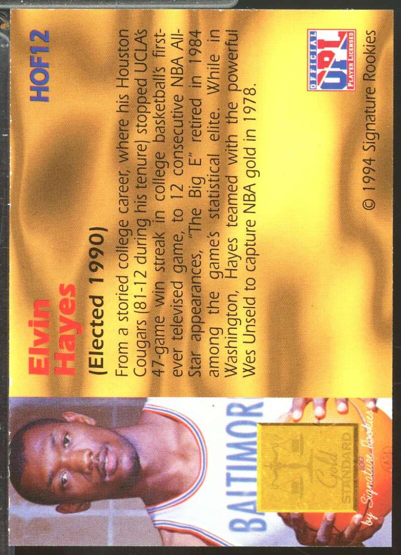 Elvin Hayes Card 1994 Signature Rookies Gold Standard HOF Autographs /2500 #12  Image 2