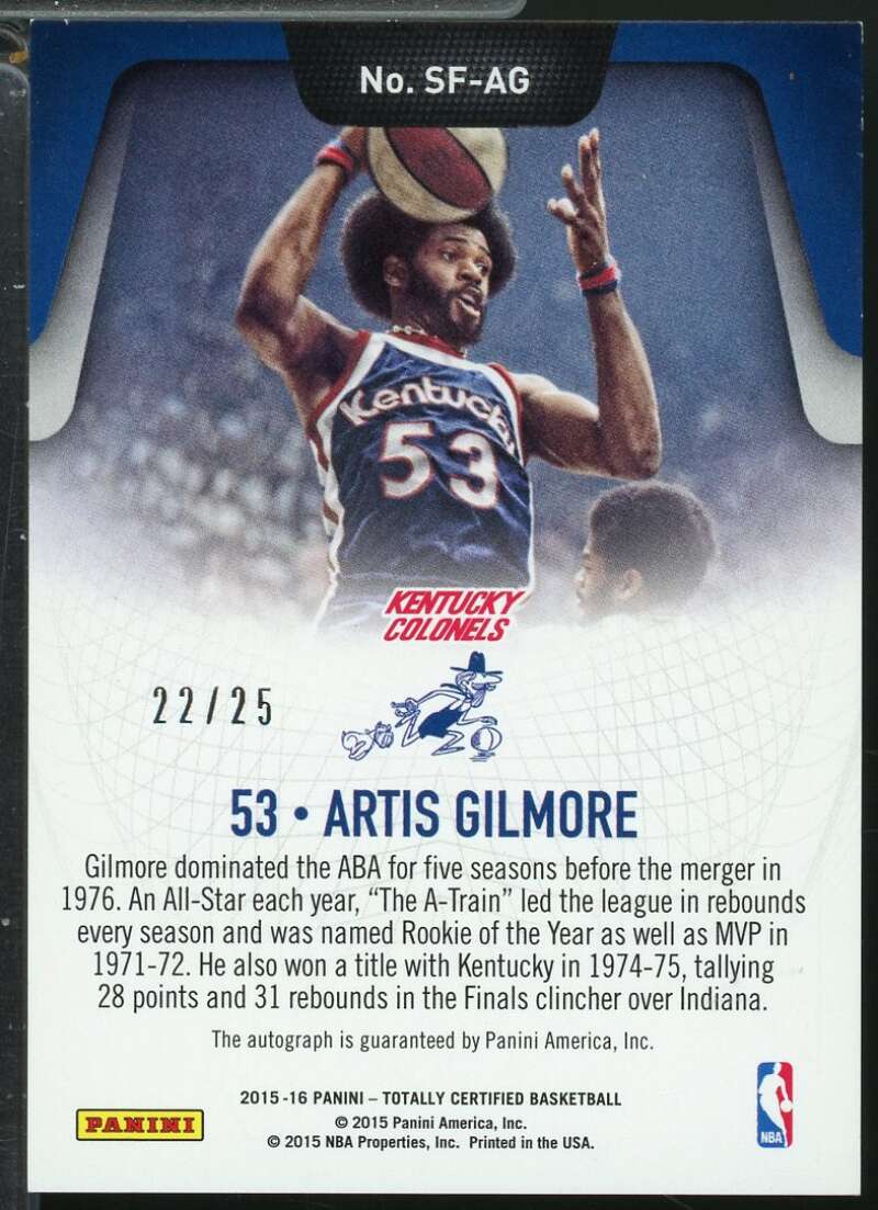 Artis Gilmore 2015-16 Totally Certified Select Few Signatures Autograph 25 #SFAG  Image 2