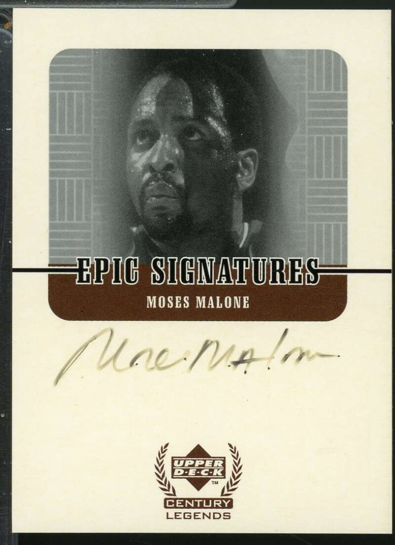Moses Malone Card 1999 Upper Deck Century Legends Epic Signatures Autograph #MM  Image 1