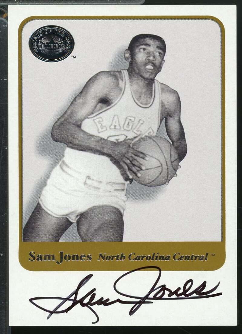 Sam Jones Card 2001 Fleer Greats of the Game Autographs #29  Image 1