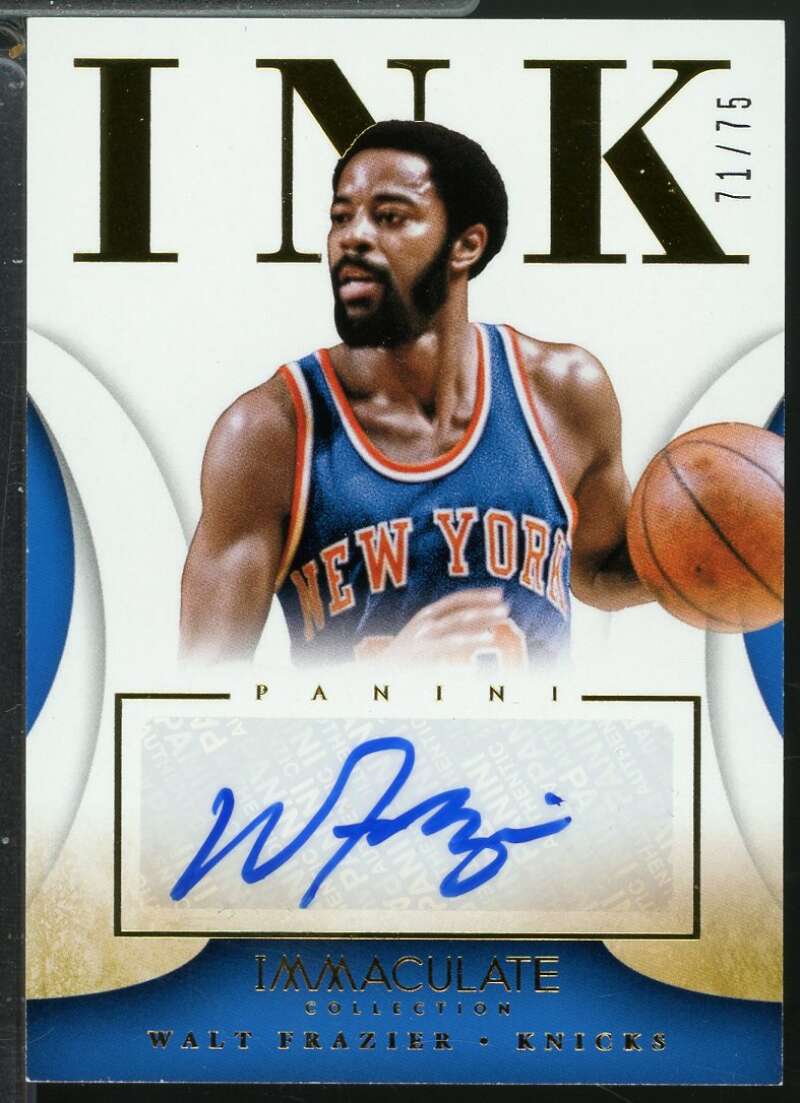 Walt Frazier Card 2013-14 Immaculate Collection Ink Autograph /75 #83  Image 1