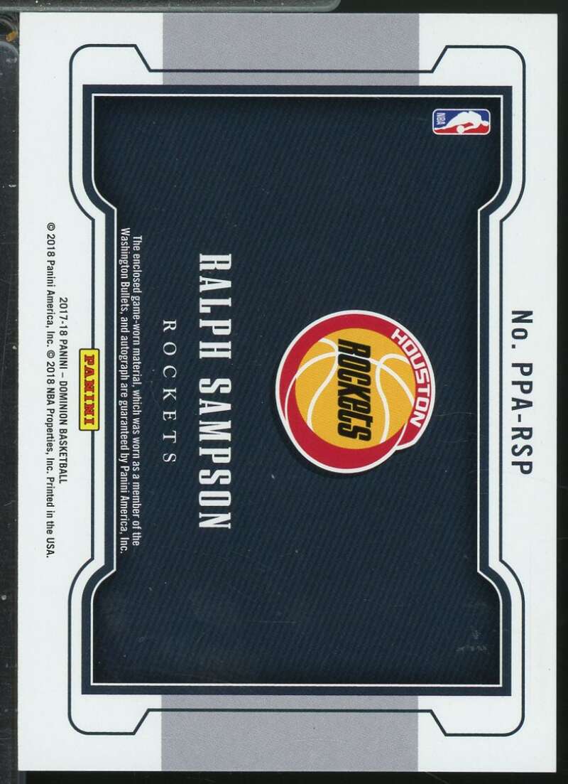 Ralph Sampson 2017-18 Panini Dominion Main Exhibit Legends Autographs /49 #10  Image 2