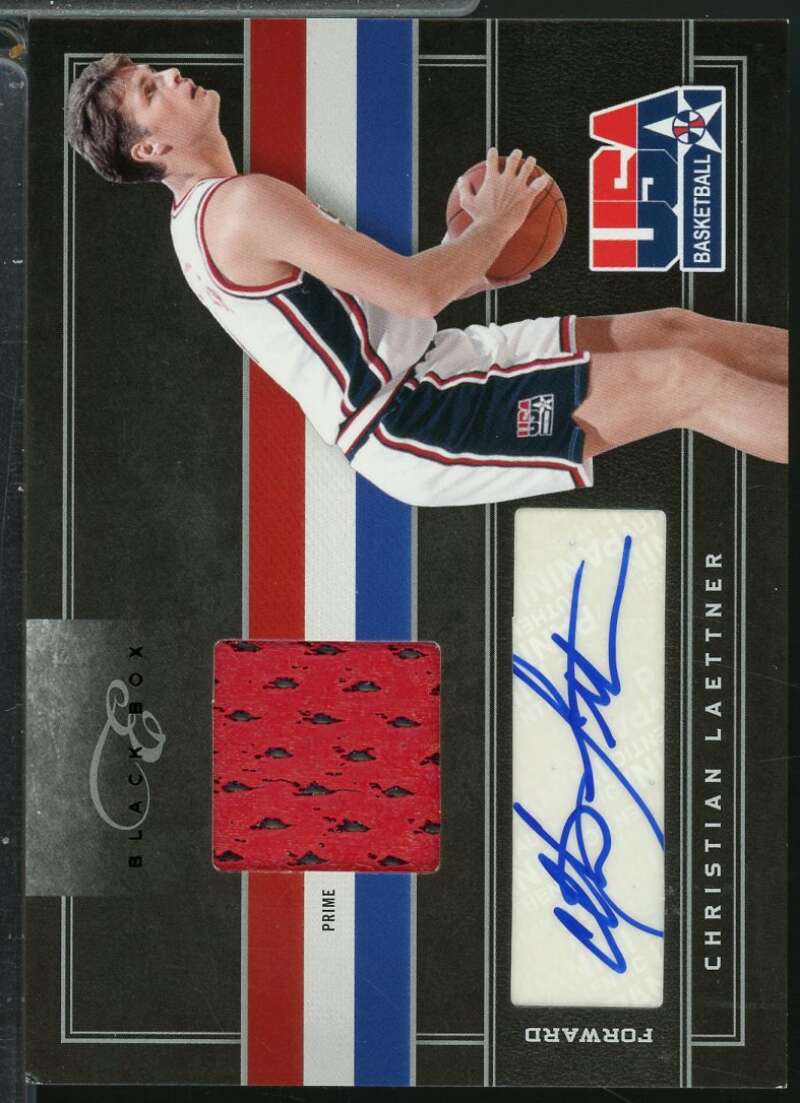 Christian Laettner 2010-11 Elite Black Box USA Materials Prime Autograph /49 #3  Image 1